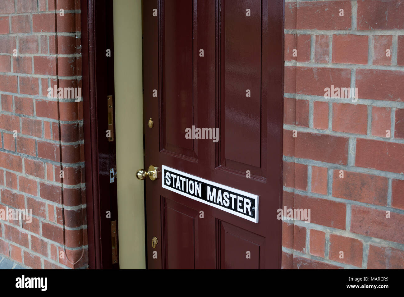 Station Master`s office door, Broadway railway station, Gloucestershire